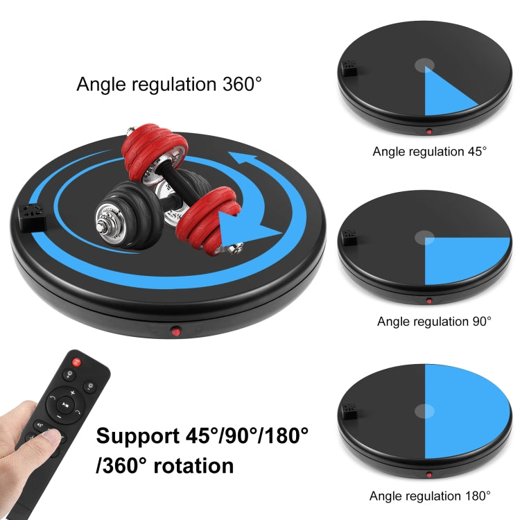 PULUZ 45cm Remote Control Adjusting Speed Rotating Turntable Display Stand with Power Socket, Black, Load 100kg(UK Plug)