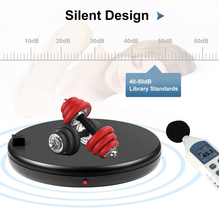 PULUZ 45cm Remote Control Adjusting Speed Rotating Turntable Display Stand with Power Socket, Black, Load 100kg(UK Plug)
