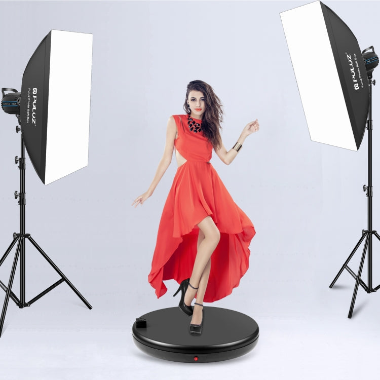 PULUZ 45cm Remote Control Adjusting Speed Rotating Turntable Display Stand with Power Socket, Black, Load 100kg(UK Plug)