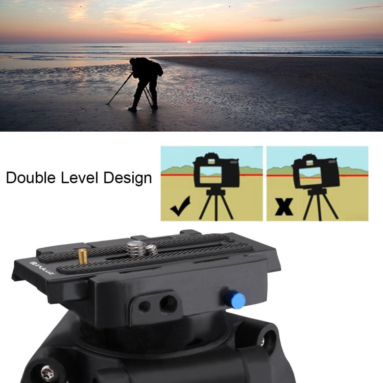 PULUZ Quick Release Clamp Adapter + Quick Release Plate for DSLR & SLR Cameras(Black)