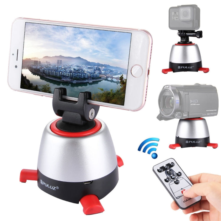 PULUZ Electronic 360 Degree Rotation Panoramic Head with Remote Controller for Smartphones, GoPro, DSLR Cameras(Red) - free shipping - PMC Jewellery - Order now!