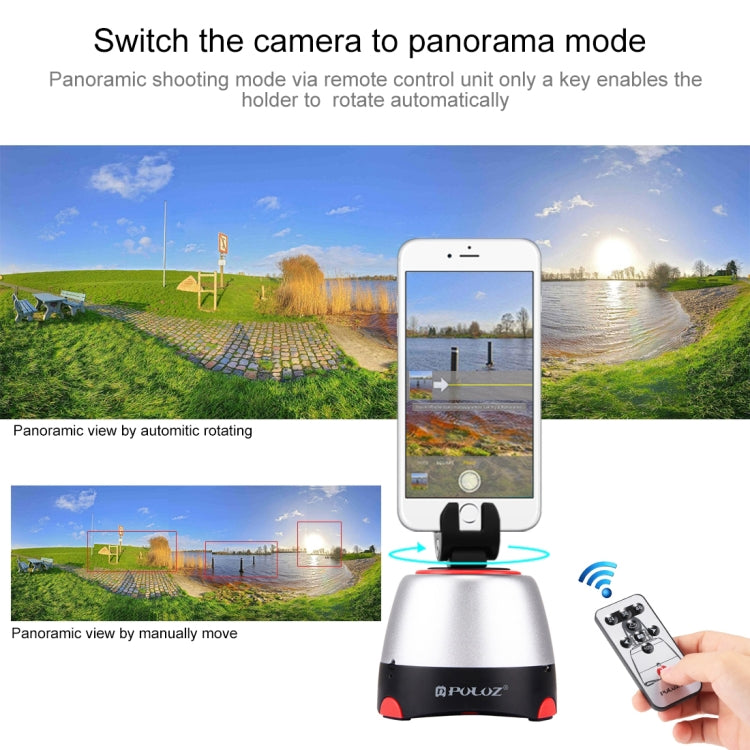 PULUZ Electronic 360 Degree Rotation Panoramic Head with Remote Controller for Smartphones, GoPro, DSLR Cameras(Red) - free shipping - PMC Jewellery - Order now!