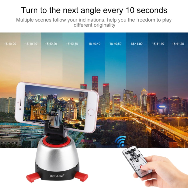 PULUZ Electronic 360 Degree Rotation Panoramic Head with Remote Controller for Smartphones, GoPro, DSLR Cameras(Red) - free shipping - PMC Jewellery - Order now!