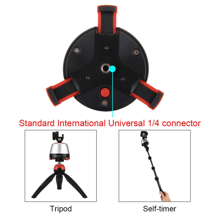 PULUZ Electronic 360 Degree Rotation Panoramic Head with Remote Controller for Smartphones, GoPro, DSLR Cameras(Red) - free shipping - PMC Jewellery - Order now!