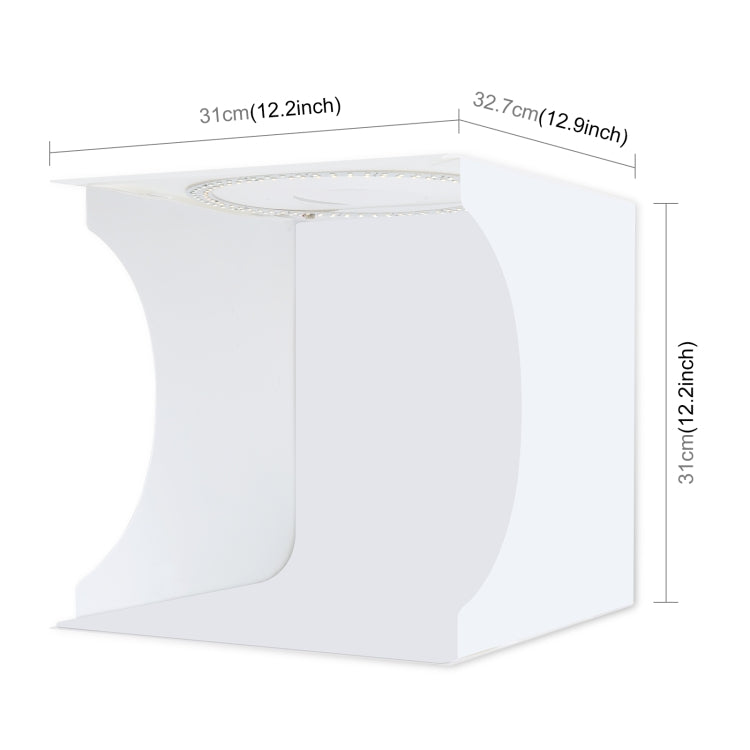 PULUZ 30cm Folding Portable Ring Light Board Photo Lighting Studio Shooting Tent Box Kit with 6 Colors Backdrops (Black, White, Yellow, Red, Green, Blue), Unfold Size: 31cm x 31cm x 32cm