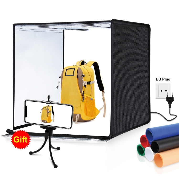 PULUZ Photo Studio Light Box Portable 60 x 60 x 60 cm Light Tent LED 5500K White Light Dimmable Mini 36W Photography Studio Tent Kit with 6 Removable Backdrops (Black Orange White Green Blue Red)(EU Plug) - free shipping - PMC Jewellery - Order now!