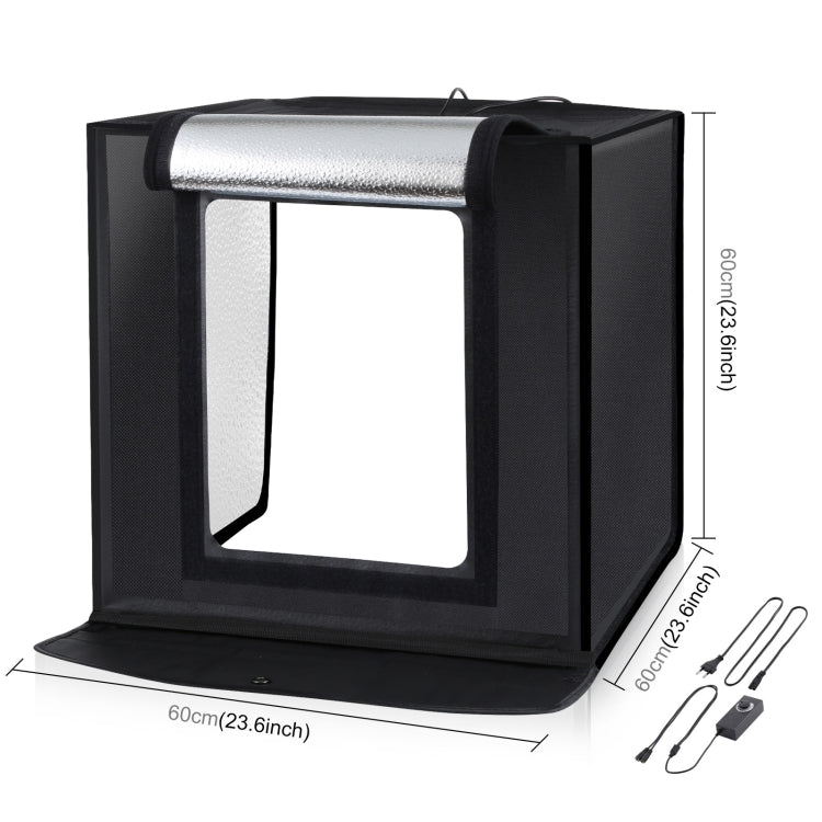 PULUZ Photo Studio Light Box Portable 60 x 60 x 60 cm Light Tent LED 5500K White Light Dimmable Mini 36W Photography Studio Tent Kit with 6 Removable Backdrops (Black Orange White Green Blue Red)(EU Plug) - free shipping - PMC Jewellery - Order now!