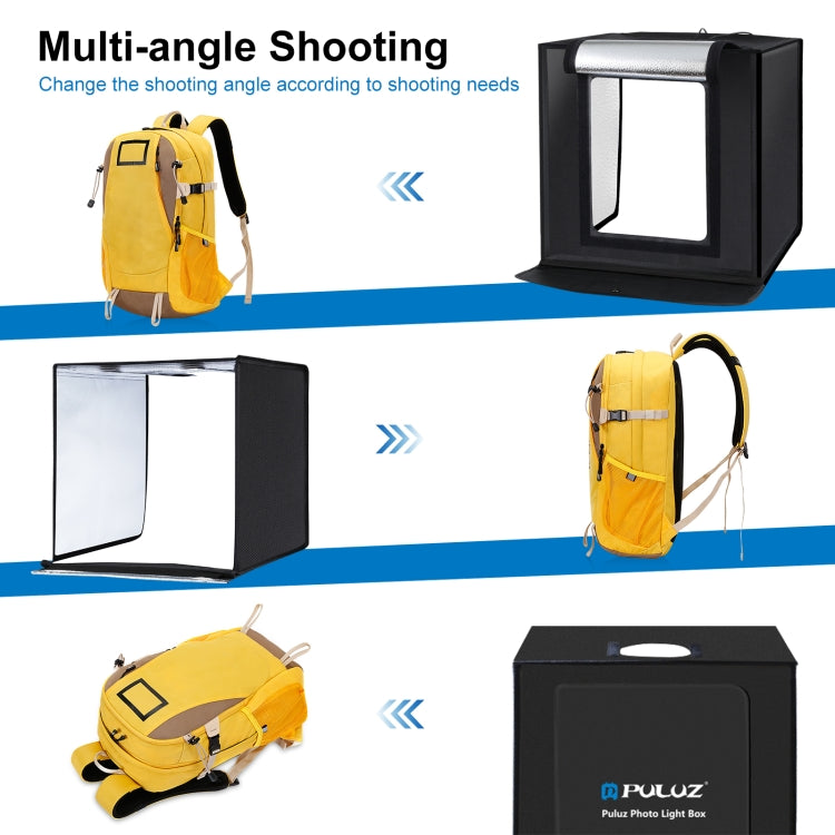 PULUZ Photo Studio Light Box Portable 60 x 60 x 60 cm Light Tent LED 5500K White Light Dimmable Mini 36W Photography Studio Tent Kit with 6 Removable Backdrops (Black Orange White Green Blue Red)(EU Plug) - free shipping - PMC Jewellery - Order now!