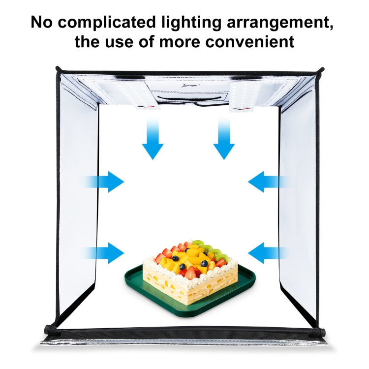 PULUZ Photo Studio Light Box Portable 60 x 60 x 60 cm Light Tent LED 5500K White Light Dimmable Mini 36W Photography Studio Tent Kit with 6 Removable Backdrops (Black Orange White Green Blue Red)(EU Plug) - free shipping - PMC Jewellery - Order now!