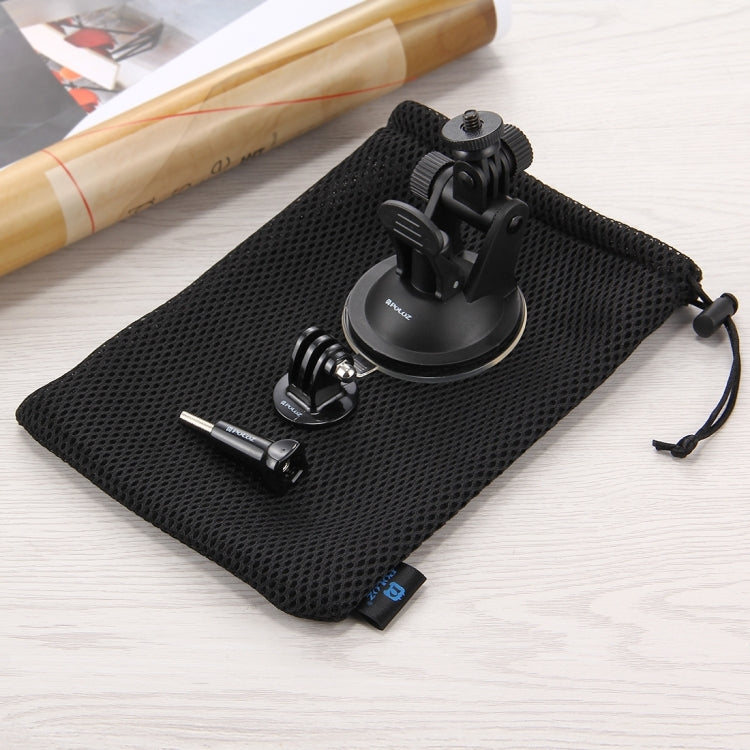 PULUZ Car Suction Cup Mount with Screw & Tripod Mount Adapter & Storage Bag for GoPro Hero11 Black / HERO10 Black /9 Black /8 Black /7 /6 /5 /5 Session /4 Session /4 /3+ /3 /2 /1, DJI Osmo Action and Other Action Cameras