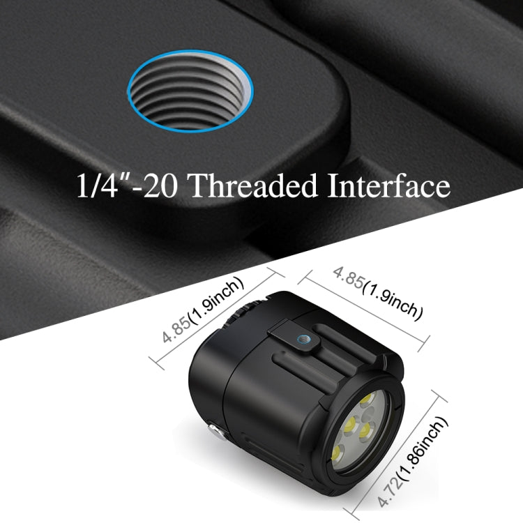 PULUZ 40m Underwater LED Photography Fill Light 1000LM 3.7V/1100mAh Diving Light for GoPro Hero11 Black / HERO10 Black / HERO9 Black /HERO8 / HERO7 /6 /5 /5 Session /4 Session /4 /3+ /3 /2 /1, Insta36 ... R, DJI Osmo Action and Other Action Cameras(Black)