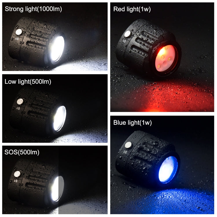 PULUZ 40m Underwater LED Photography Fill Light 1000LM 3.7V/1100mAh Diving Light for GoPro Hero11 Black / HERO10 Black / HERO9 Black /HERO8 / HERO7 /6 /5 /5 Session /4 Session /4 /3+ /3 /2 /1, Insta36 ... R, DJI Osmo Action and Other Action Cameras(Black)
