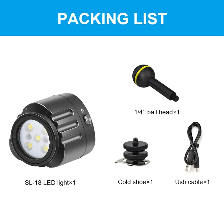 PULUZ 40m Underwater LED Photography Fill Light 1000LM 3.7V/1100mAh Diving Light for GoPro Hero11 Black / HERO10 Black / HERO9 Black /HERO8 / HERO7 /6 /5 /5 Session /4 Session /4 /3+ /3 /2 /1, Insta36 ... R, DJI Osmo Action and Other Action Cameras(Black) - free shipping - PMC Jewellery - Order now!