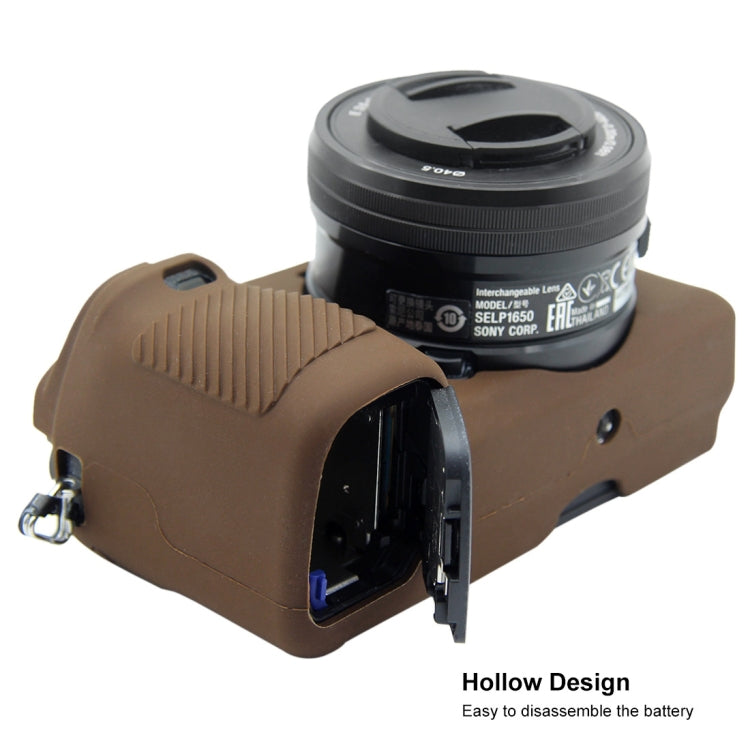 PULUZ Soft Silicone Protective Case for Sony ILCE-6300 / A6400(Coffee) - free shipping - PMC TechLife - Order now!