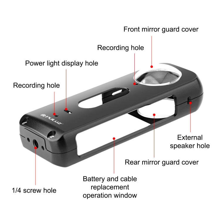 For Insta360 X3 PULUZ Metal Protective Cage Rig Housing Frame with Lens Protector(Black) - free shipping - PMC Jewellery - Order now!