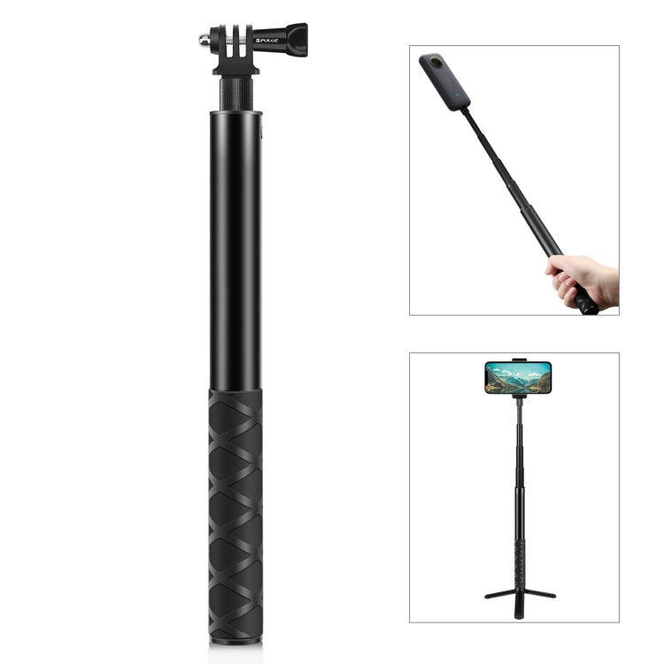 PULUZ 110cm Metal Selfie Stick Monopod with Invisible Adapter Base & Screw for Insta360 One RS / X2 / X3