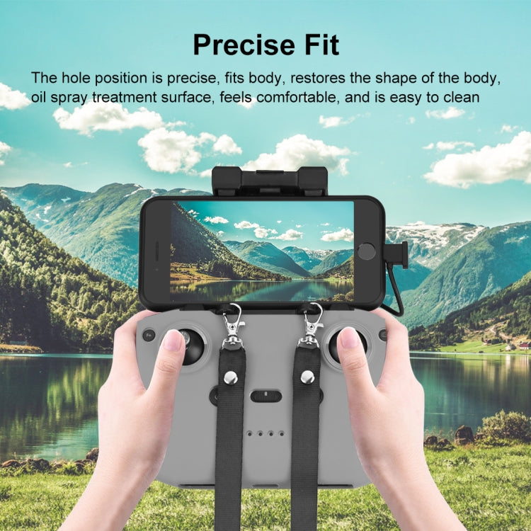 PULUZ Shockproof Anti-scratch Silicone Case with Neck Strap For DJI Mini 3 / 3 Pro / Mavic 3 / Air 2S / Mini 2 Remote Control (Grey)