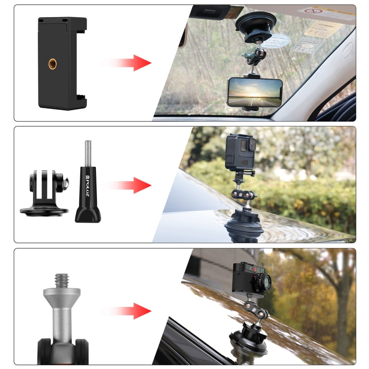PULUZ Magic Arm Strong Suction Cup Aluminum Alloy Mount(Black) - free shipping - PMC Jewellery - Order now!