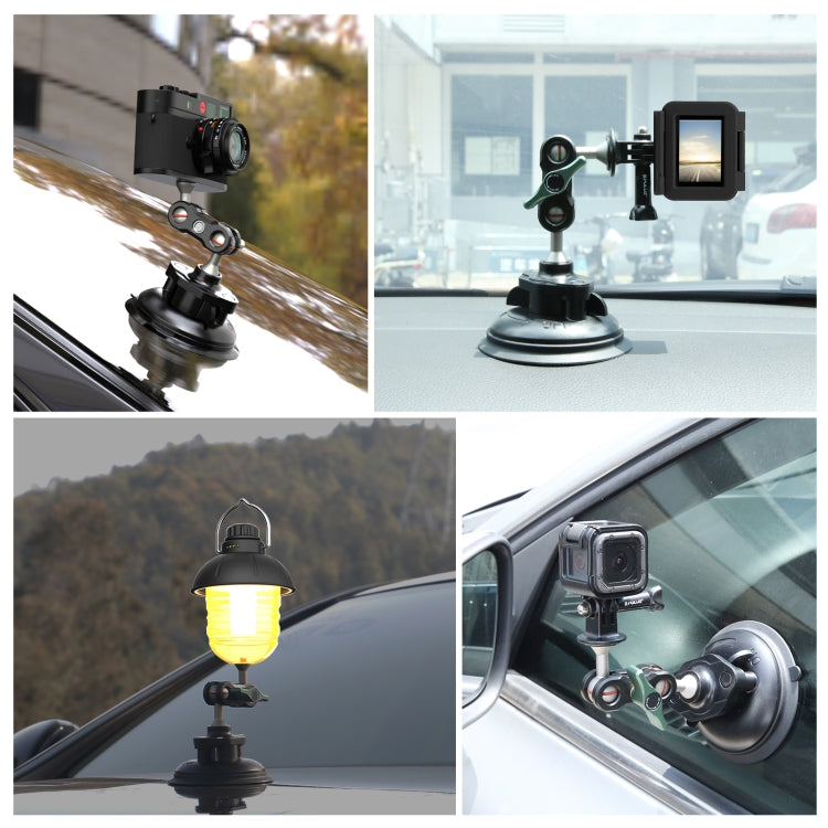 PULUZ Magic Arm Strong Suction Cup Aluminum Alloy Mount(Black) - free shipping - PMC Jewellery - Order now!