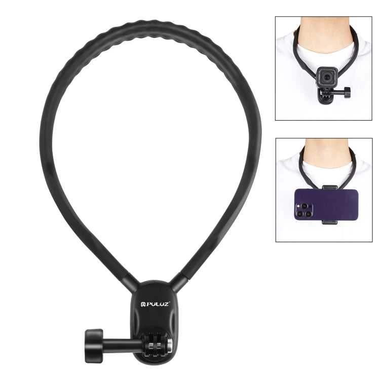 PULUZ Lazy Neck Bracket POV View Mount for GoPro Action Cameras (Black)
