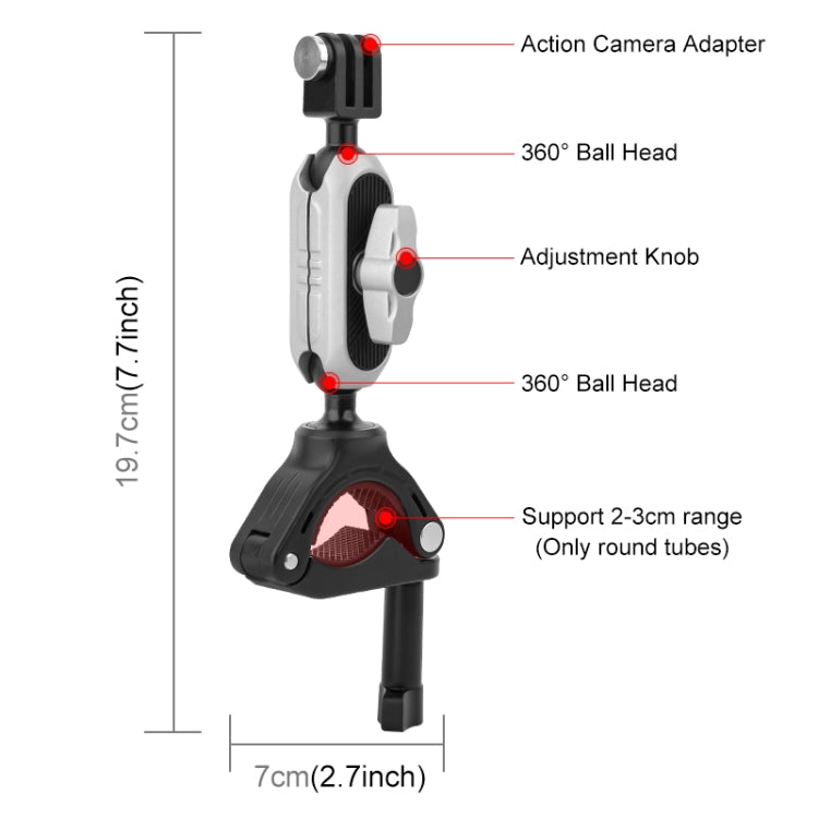 PULUZ Handlebar Arm Mount with Phone Clamp & Mount Adapter & Long Screw