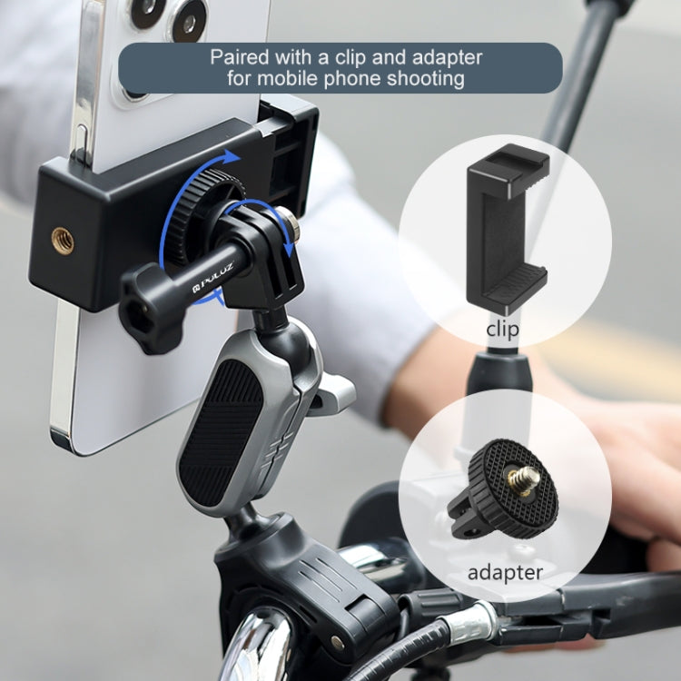 PULUZ Handlebar Arm Mount with Phone Clamp & Mount Adapter & Long Screw