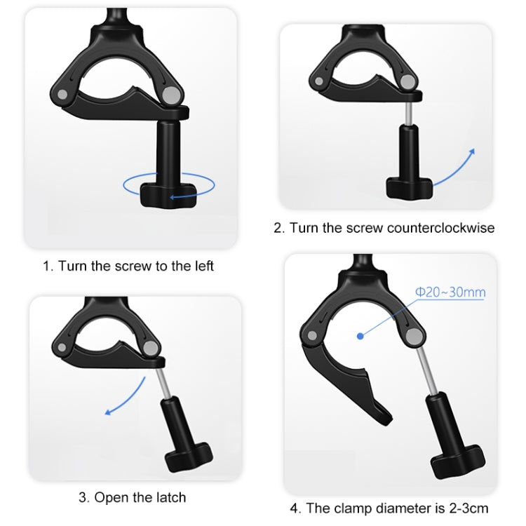 PULUZ Handlebar Arm Mount with Phone Clamp & Mount Adapter & Long Screw