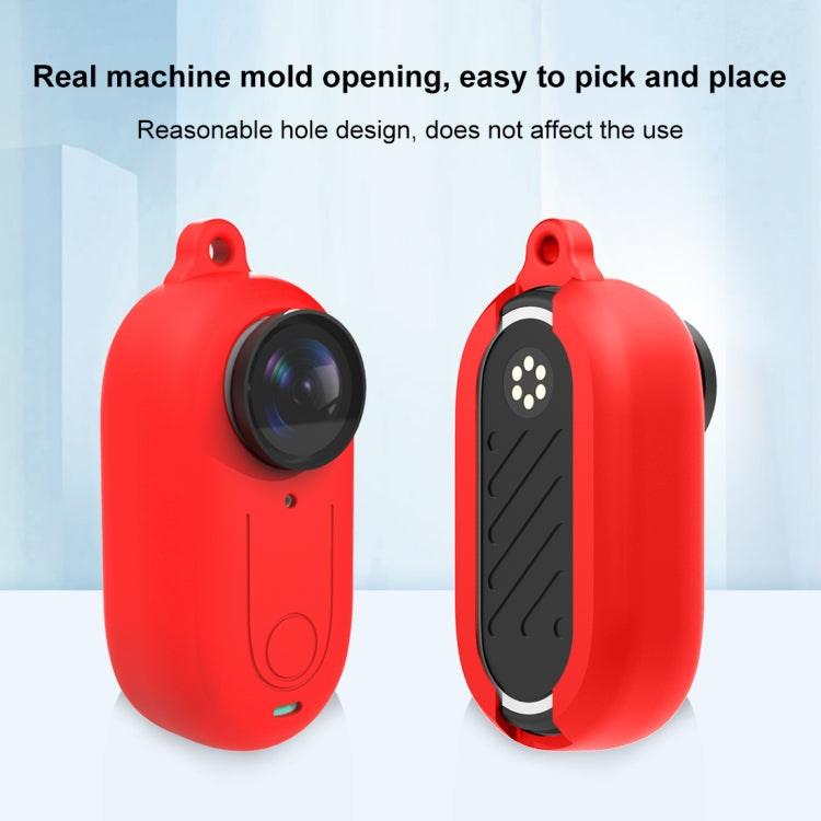 For Insta360 GO 3 PULUZ Camera Silicone Case with Lens Cover (Red)