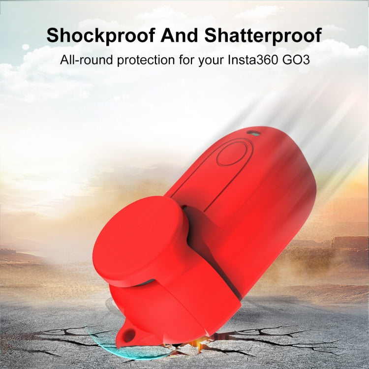 For Insta360 GO 3 PULUZ Camera Silicone Case with Lens Cover (Red)