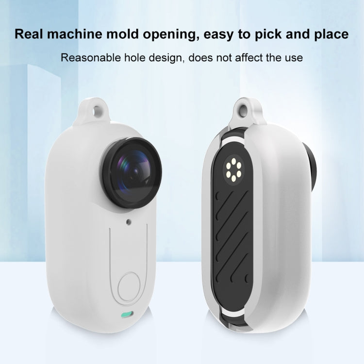 For Insta360 GO 3 PULUZ Camera Silicone Case with Lens Cover (White)