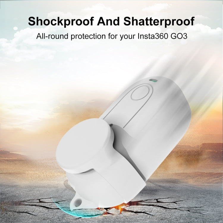 For Insta360 GO 3 PULUZ Camera Silicone Case with Lens Cover (White)