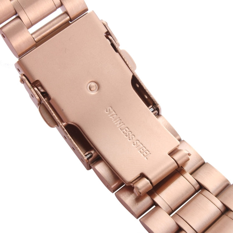 For Apple Watch 42mm Black Steel Watch Band, Only Used in Conjunction with Connectors (S-AW-0062)(Gold)