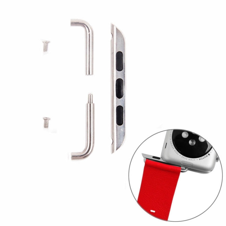 For Apple Watch 42 / 44 / 45mm Metal Strap Connector Metal Buckle, Pair(Silver) - Others by PMC Jewellery | Online Shopping South Africa | PMC Jewellery | Buy Now Pay Later Mobicred