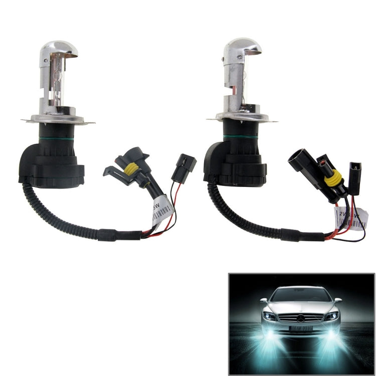 DC12V 35W H4-3 HID Xenon Light Single Beam Super Vision Water-resistant Head Lamp with One Cable, Color Temperature: 6000K, Pack of 2