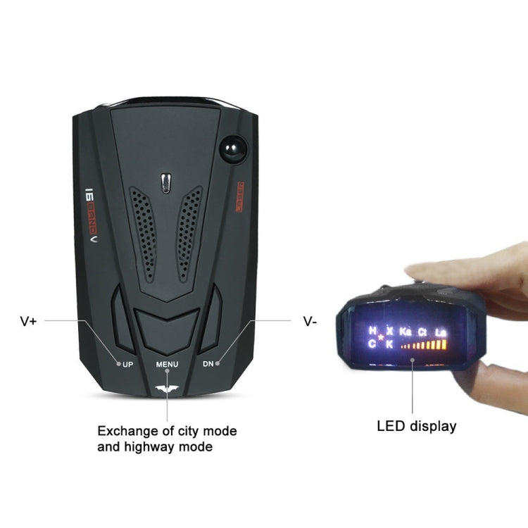 V7 Car Anti-Police Radar Detector 360 Protection Defense Laser Detection, Built-in Russian & English Voice Broadcast(Black) - Radar Detectors by PMC Jewellery | Online Shopping South Africa | PMC Jewellery | Buy Now Pay Later Mobicred