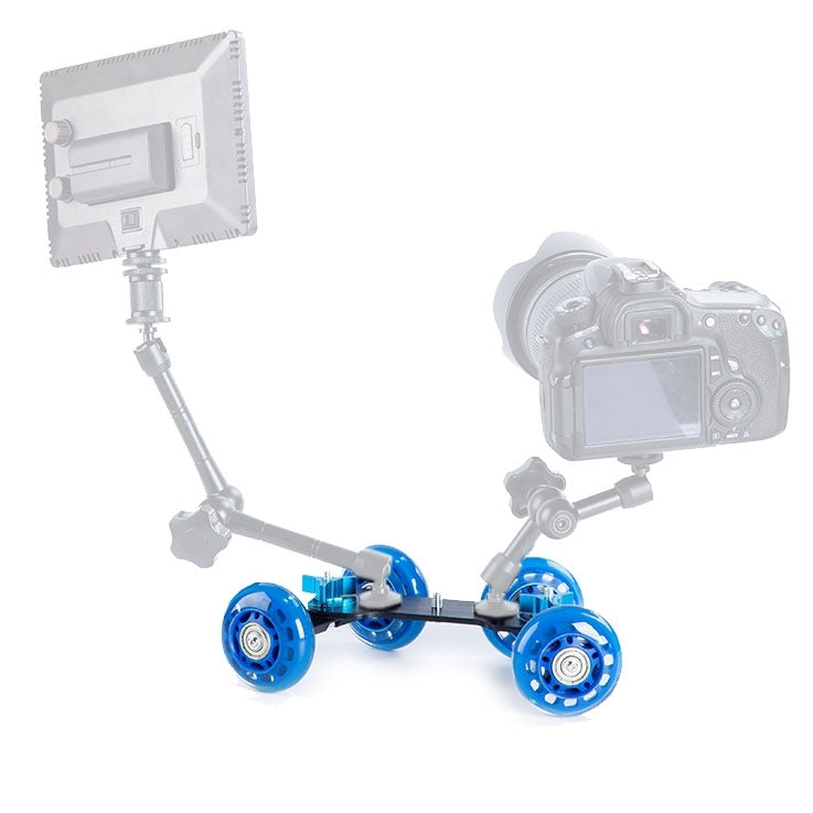 DEBO First Generation Camera Truck / Floor Table Video Slider Track Dolly Car for DSLR Camera / Camcorders(Blue) - Camera Dolly by DEBO | Online Shopping South Africa | PMC Jewellery | Buy Now Pay Later Mobicred