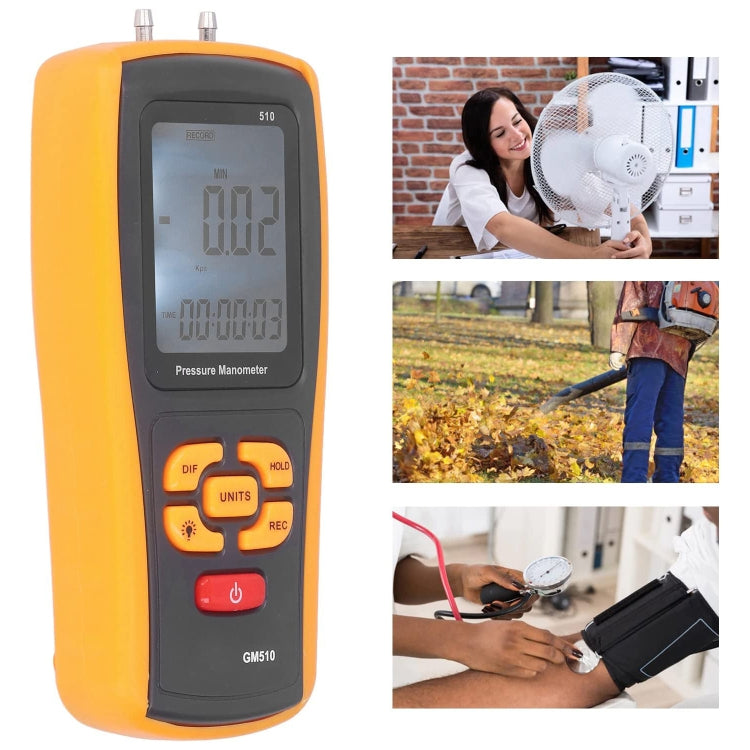 BENETECH GM510 LCD Display Pressure Manometer(Yellow) - free shipping - PMC Jewellery - Order now!