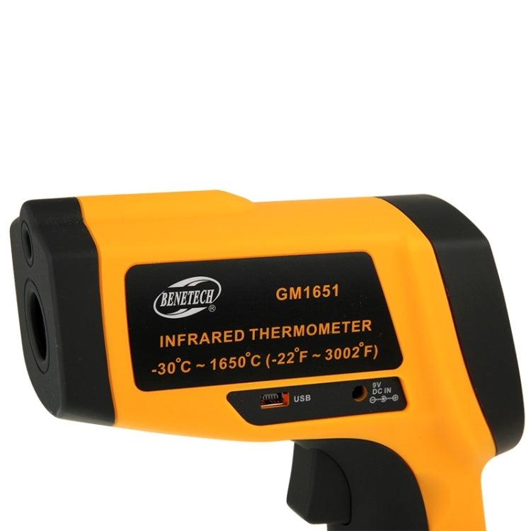 BENETECH GM1651 USB Digital Display Temperature Gun Handheld Infrared IR Thermometer, Measure Range: -30~1650C - free shipping - PMC Jewellery - Order now!