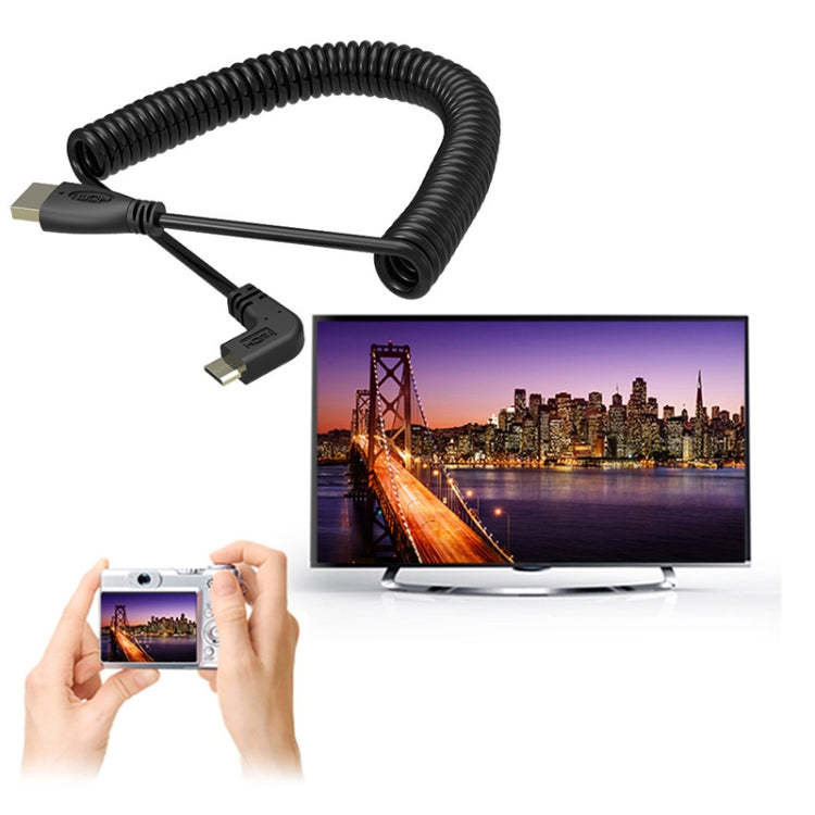 1.4 Version Gold Plated Mini HDMI Male to HDMI Male Coiled Cable, Support 3D / Ethernet, Length: 0.6m-2m - free shipping - PMC TechLife - Order now!