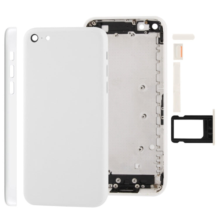 Full Housing Chassis / Back Cover with Mounting Plate & Mute Button + Power Button + Volume Button + Nano SIM Card Tray for iPhone 5C(White)