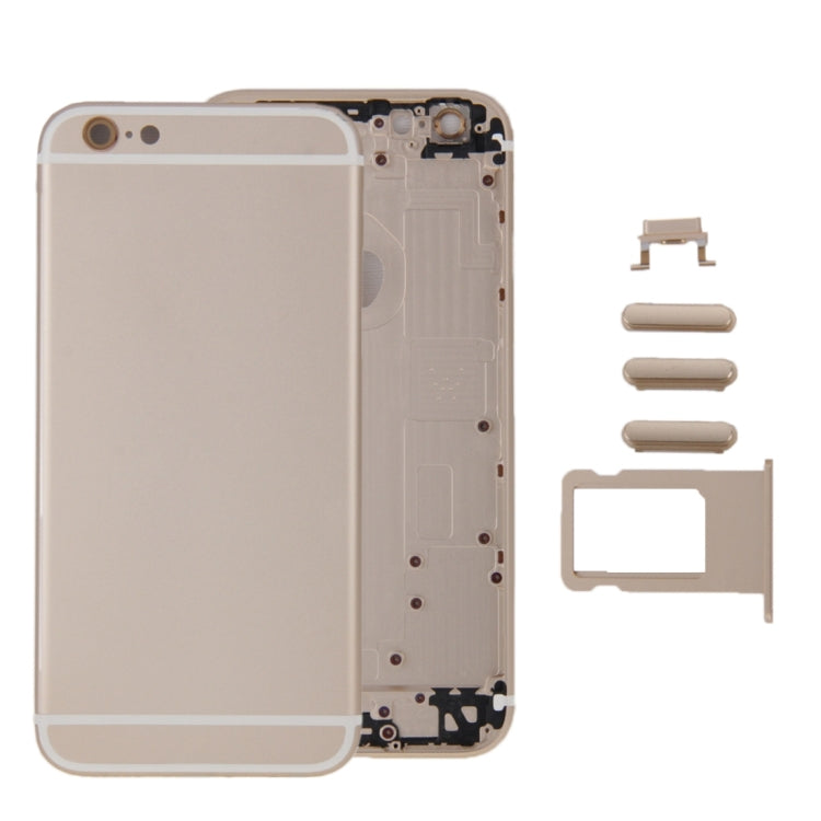 6 in 1 for iPhone 6 (Back Cover + Card Tray + Volume Control Key + Power Button + Mute Switch Vibrator Key + Sign) Full Assembly Housing Cover(Gold)