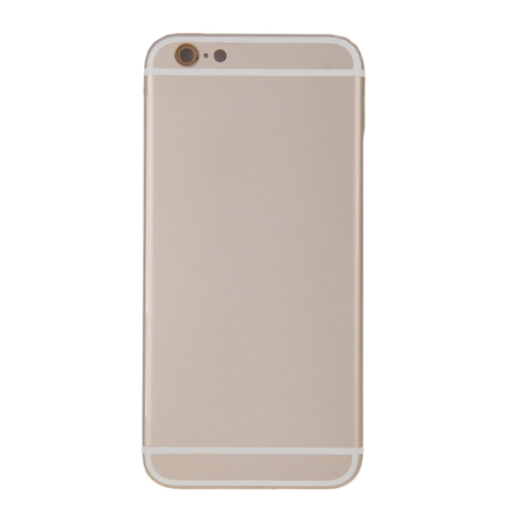 6 in 1 for iPhone 6 (Back Cover + Card Tray + Volume Control Key + Power Button + Mute Switch Vibrator Key + Sign) Full Assembly Housing Cover(Gold)