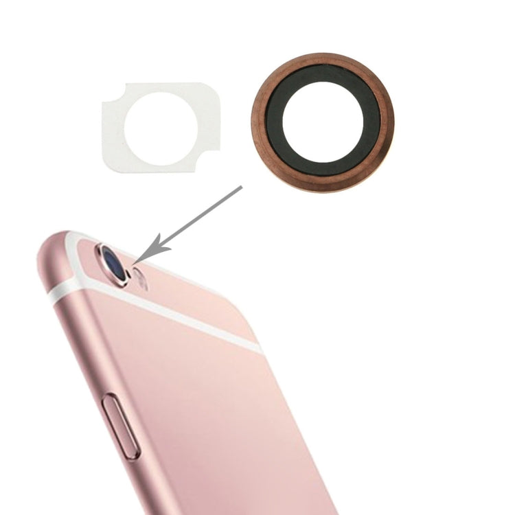 Rear Camera Lens Ring + Flashlight Bracker for iPhone 6s Plus, 10 Pairs / Set(Rose Gold)