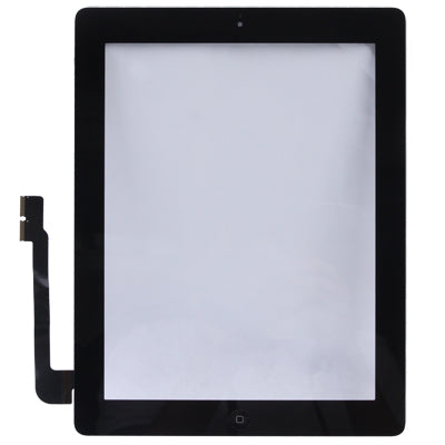 (Controller Button + Home Key Button PCB Membrane Flex Cable + Touch Panel Installation Adhesive) Touch Panel for New iPad (iPad 3)(Black)