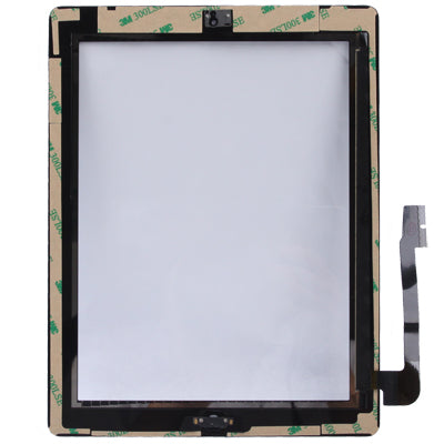 (Controller Button + Home Key Button PCB Membrane Flex Cable + Touch Panel Installation Adhesive) Touch Panel for New iPad (iPad 3)(Black)