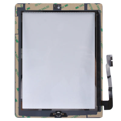 (Controller Button + Home Key Button PCB Membrane Flex Cable + Touch Panel Installation Adhesive) Touch Panel for New iPad (iPad 3)(White)