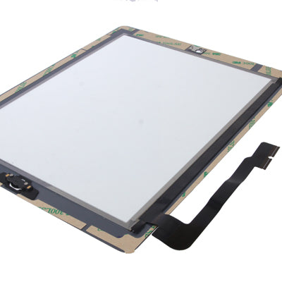 (Controller Button + Home Key Button PCB Membrane Flex Cable + Touch Panel Installation Adhesive) Touch Panel for New iPad (iPad 3)(White)