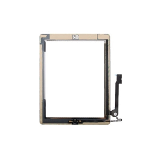 Controller Button + Home Key Button PCB Membrane Flex Cable + Touch Panel Installation Adhesive Touch Panel for iPad 4(White)
