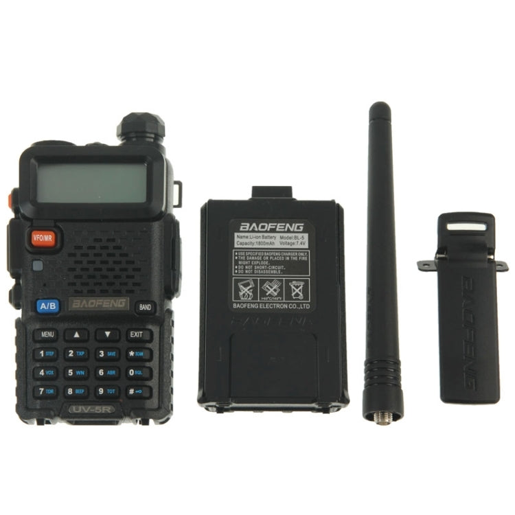 BAOFENG UV-5R Professional Dual Band Transceiver FM Two Way Radio Walkie Talkie Transmitter(Black) - free shipping - PMC Jewellery - Order now!