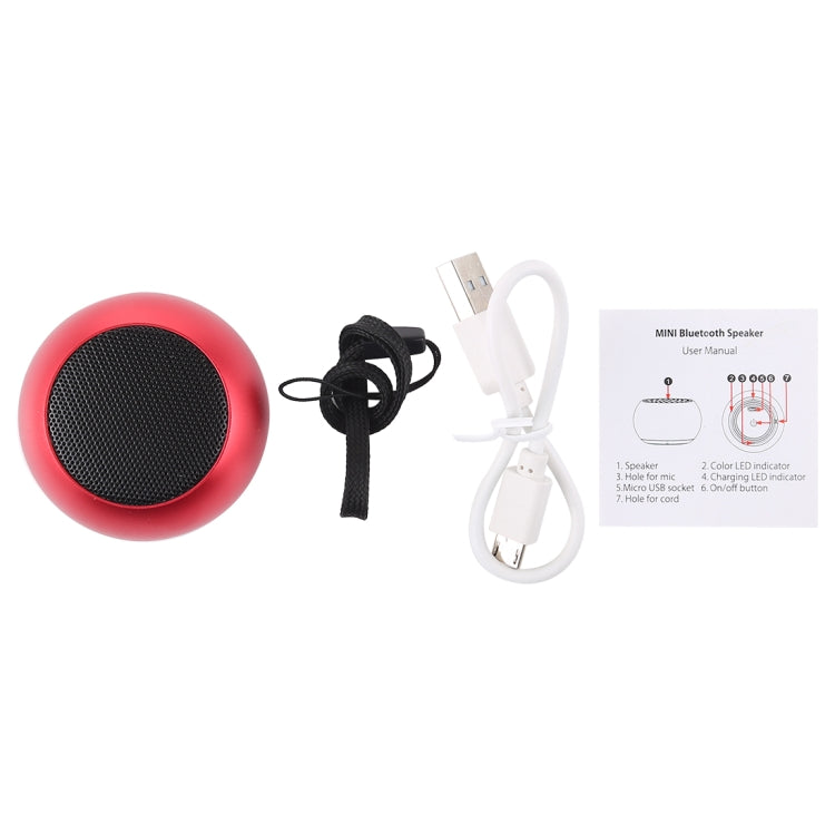 Mini Metal Wireless Bluetooth Speaker, Hands-free, LED Indicator(Red)